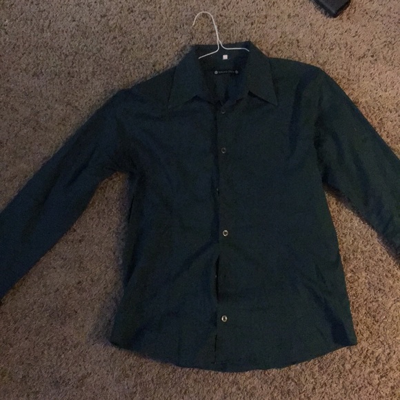 Umberto Zebra M Forest green button up shirt - Picture 1 of 6